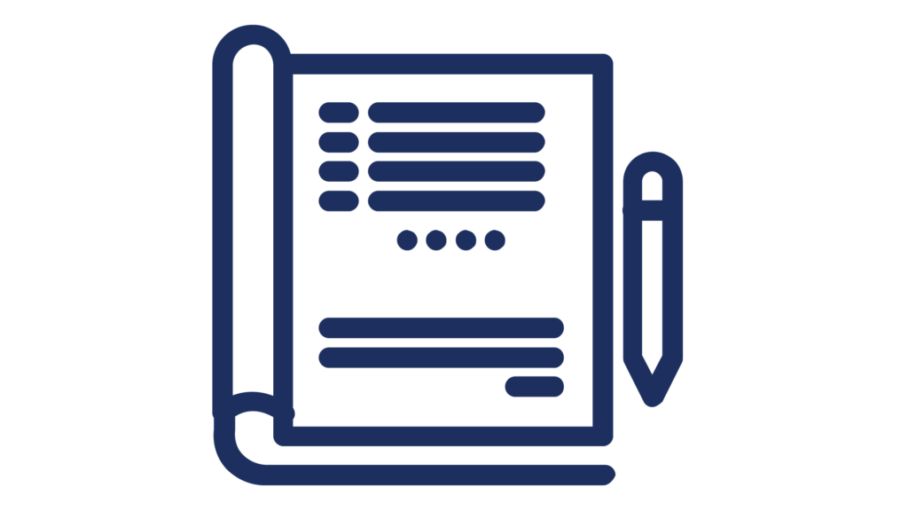 Blatt mit Text und Stift - Grafik